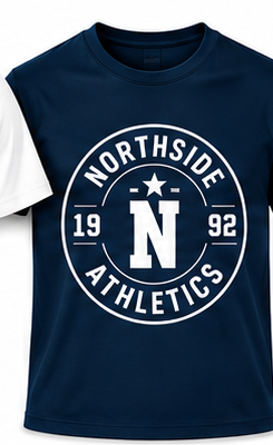 Navy club t-shirt with printed crest